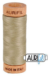 Aurifil Mako 80wt Cotton 274 m 300 yd. spool - 2900 Light Kakhy Green